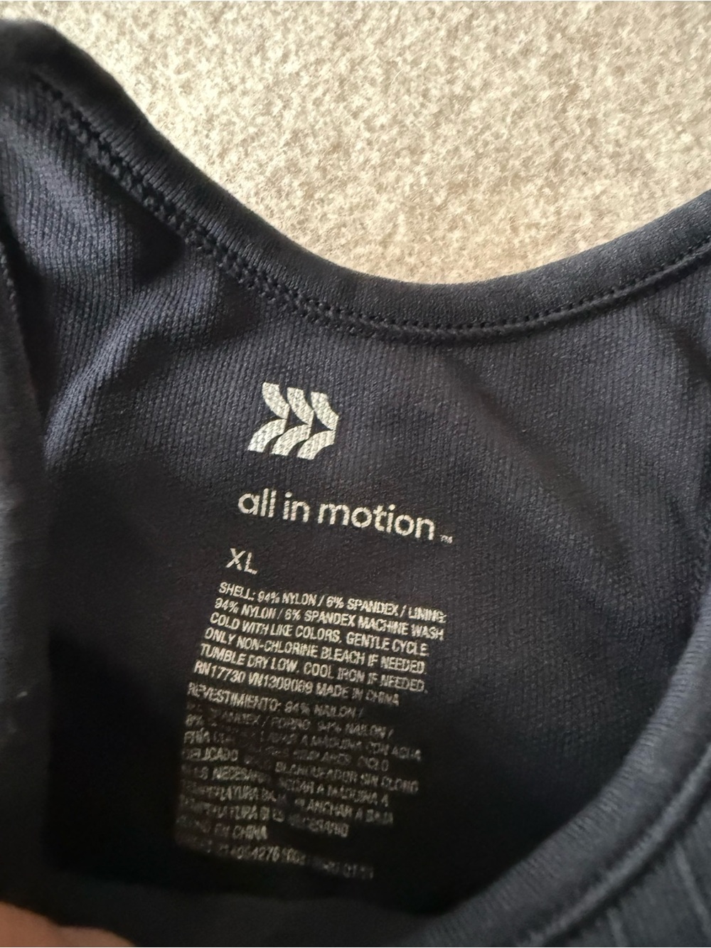 all in motion Ribbed High-Neck Sports Bra - Black - Picture 5 of 6